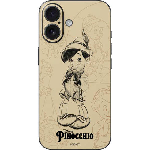 Disney Pinocchio Sketches Portrait iPhone 17 Skin