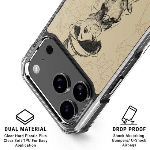 Disney Pinocchio Sketches Portrait iPhone 18 Pro Clear Case