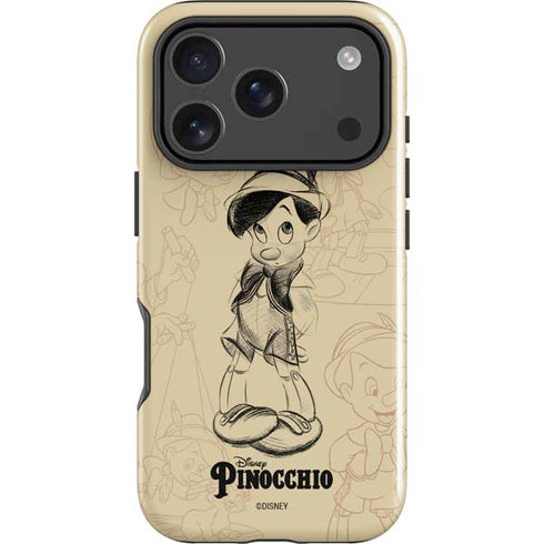 Disney Pinocchio Sketches Portrait iPhone 18 Pro Impact Case