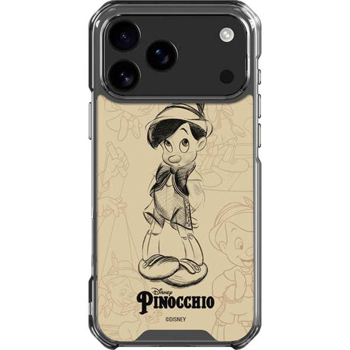 Disney Pinocchio Sketches Portrait iPhone 18 Pro Max Clear Case