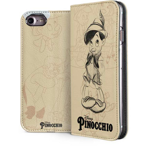 Disney Pinocchio Sketches Portrait iPhone 7 Folio Case