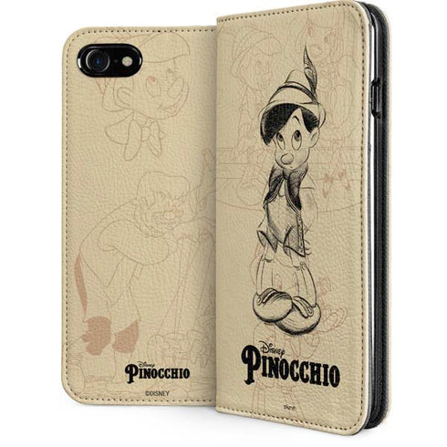 Disney Pinocchio Sketches Portrait iPhone SE (2nd & 3rd Gen) Folio Case