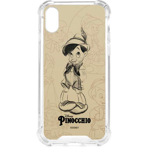 Disney Pinocchio Sketches Portrait iPhone XS Clear Case