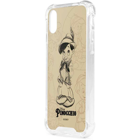 Disney Pinocchio Sketches Portrait iPhone XS Clear Case