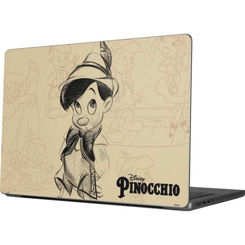 Disney Pinocchio Sketches Portrait Apple MacBook Pro 14-inch Skin