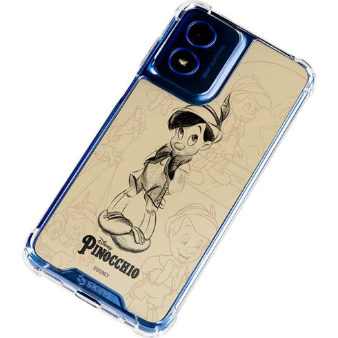 Disney Pinocchio Sketches Portrait Moto G Play 4G (2024) Clear Case