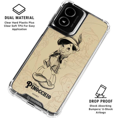Disney Pinocchio Sketches Portrait Moto G Power 5G (2024) Clear Case