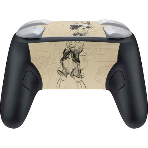 Disney Pinocchio Sketches Portrait Nintendo Switch 2 (2025) Pro Controller Skin