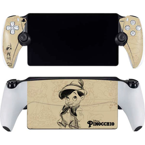 Disney Pinocchio Sketches Portrait PlayStation Portal Remote Player Skin
