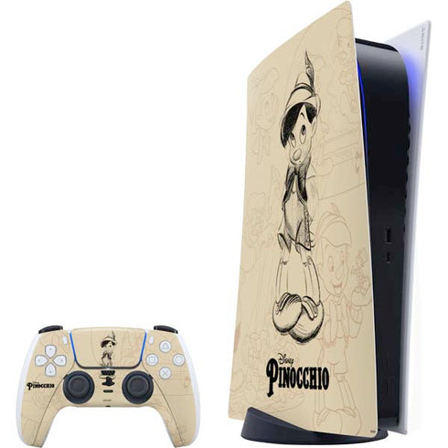 Disney Pinocchio Sketches Portrait PlayStation PS5 Skins
