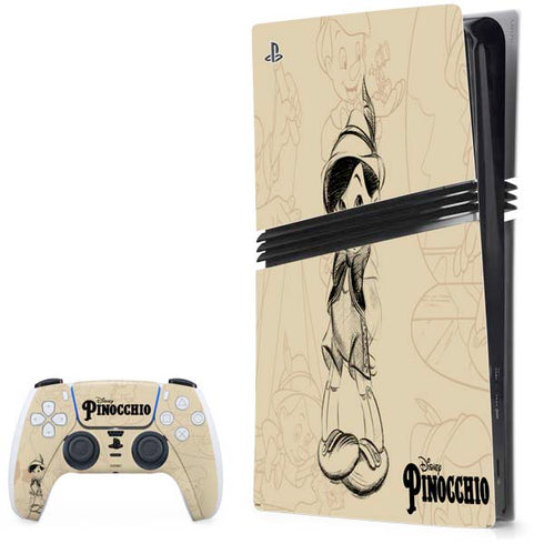 Disney Pinocchio Sketches Portrait PlayStation PS5 Skins