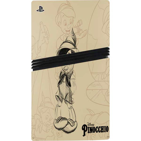 Disney Pinocchio Sketches Portrait PS5 Pro Console Skin