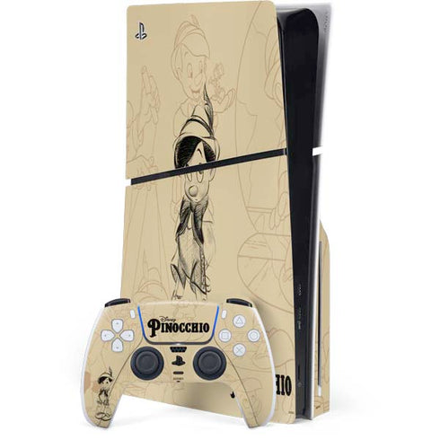 Disney Pinocchio Sketches Portrait PlayStation PS5 Skins