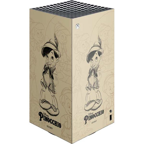 Disney Pinocchio Sketches Portrait XBox Series X Digital Edition Console Skin