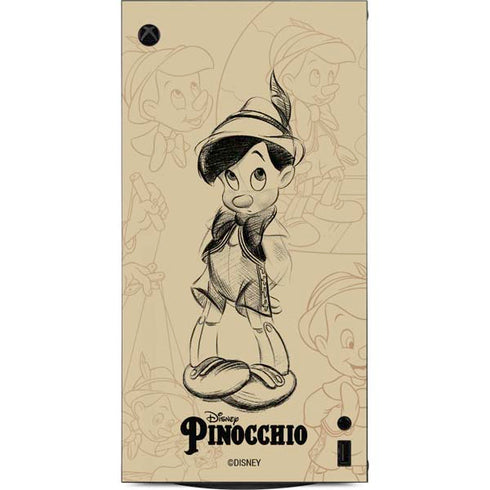 Disney Pinocchio Sketches Portrait XBox Series X Digital Edition Console Skin