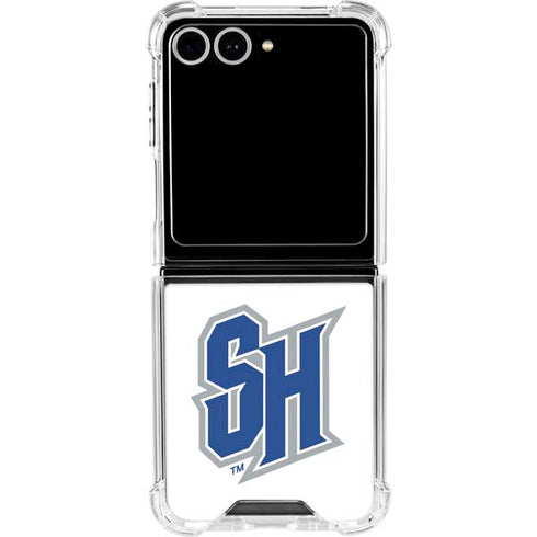 Seton Hall University Pirate Blue Galaxy Z Flip7 Clear Case