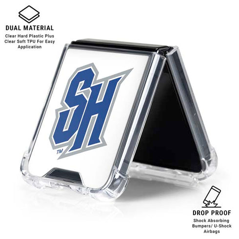 Seton Hall University Pirate Blue Galaxy Z Flip7 Clear Case
