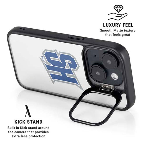 Seton Hall University Pirate Blue iPhone 15 Plus Kickstand Case