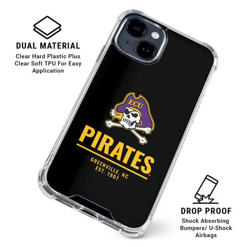 East Carolina University Pirates Greenville NC iPhone 15 Clear Case