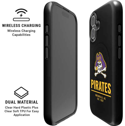 East Carolina University Pirates Greenville NC iPhone 16 Plus Magsafe Impact Case