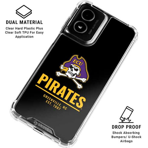 East Carolina University Pirates Greenville NC Moto G Power 5G (2024) Clear Case