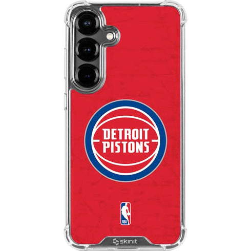 NBA Detroit Pistons Distressed Galaxy S26 Plus Clear Case