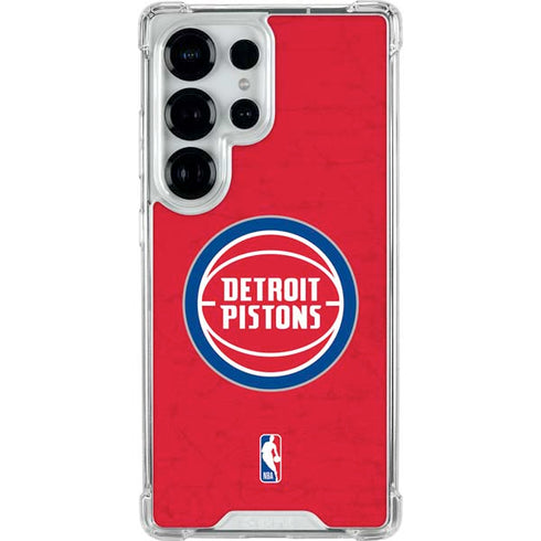 NBA Detroit Pistons Distressed Galaxy S26 Ultra Clear Case
