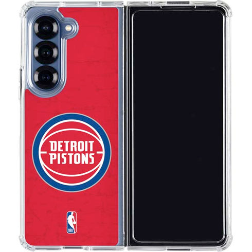 NBA Detroit Pistons Distressed Galaxy Z Fold7 Clear Case