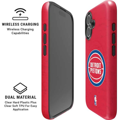 NBA Detroit Pistons Distressed iPhone 16 Magsafe Impact Case