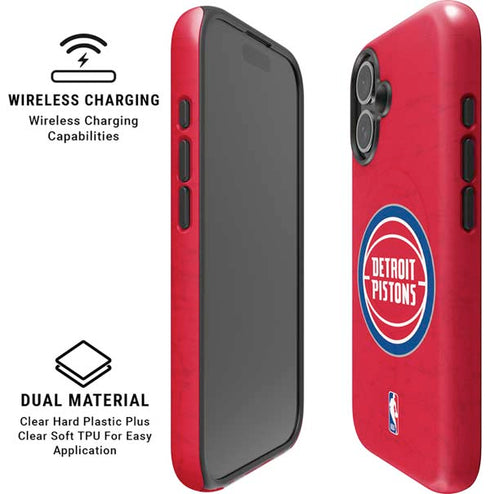 NBA Detroit Pistons Distressed iPhone 16 Plus Magsafe Impact Case