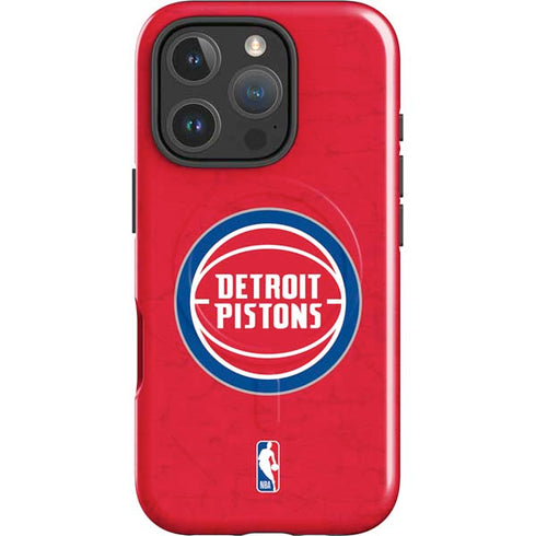 NBA Detroit Pistons Distressed iPhone 16 Pro Max Magsafe Impact Case