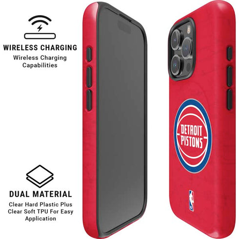 NBA Detroit Pistons Distressed iPhone 16 Pro Max Magsafe Impact Case