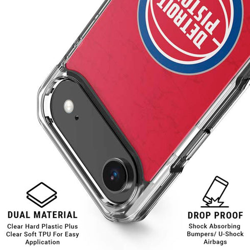 NBA Detroit Pistons Distressed iPhone 17 Air Clear Case
