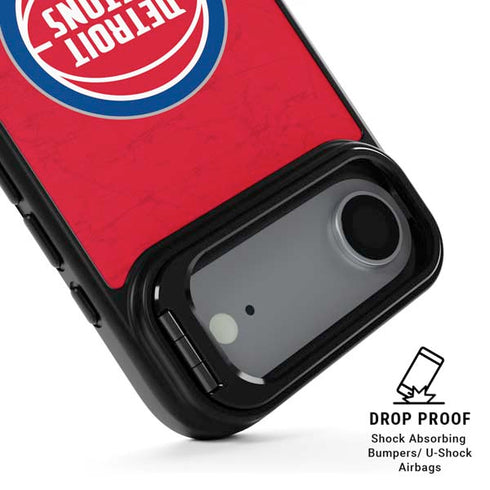 NBA Detroit Pistons Distressed iPhone 17 Air Kickstand Case