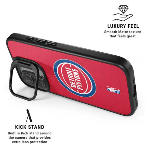 NBA Detroit Pistons Distressed iPhone 17 Kickstand Case