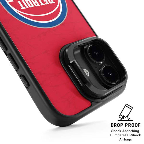 NBA Detroit Pistons Distressed iPhone 17 Kickstand Case