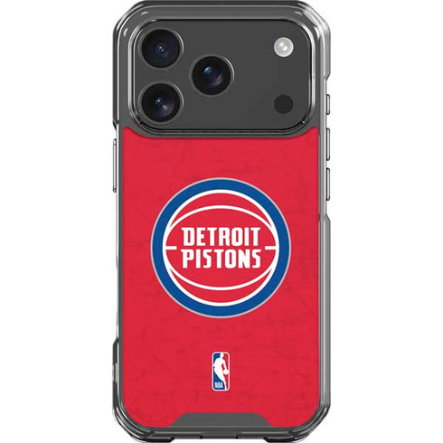 NBA Detroit Pistons Distressed iPhone 17 Pro Clear Case