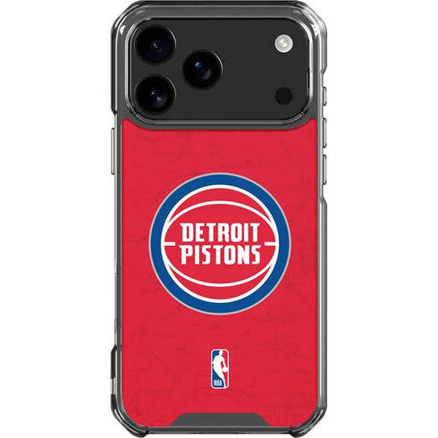 NBA Detroit Pistons Distressed iPhone 17 Pro Max Clear Case