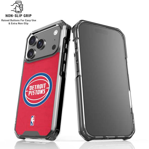 NBA Detroit Pistons Distressed iPhone 17 Pro Max Clear Case