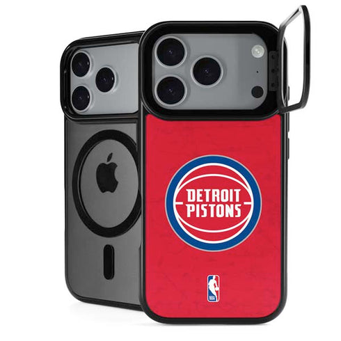 NBA Detroit Pistons Distressed iPhone 17 Pro Max Kickstand Case