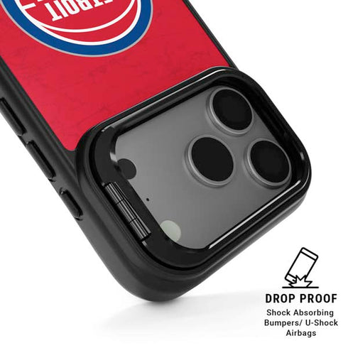 NBA Detroit Pistons Distressed iPhone 17 Pro Max Kickstand Case