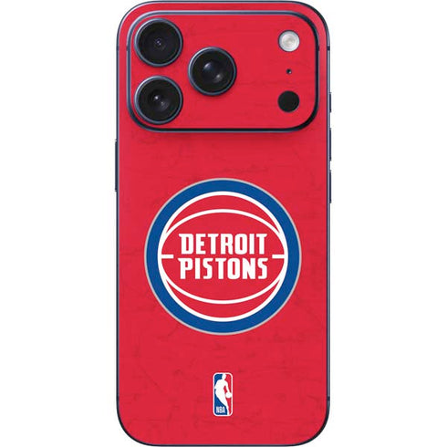 NBA Detroit Pistons Distressed iPhone 17 Pro Skin