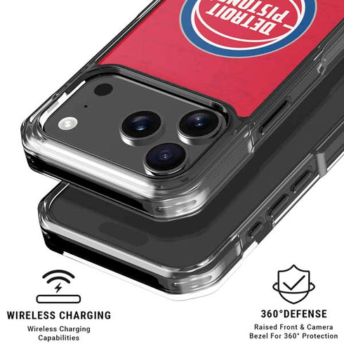 NBA Detroit Pistons Distressed iPhone 18 Pro Clear Case