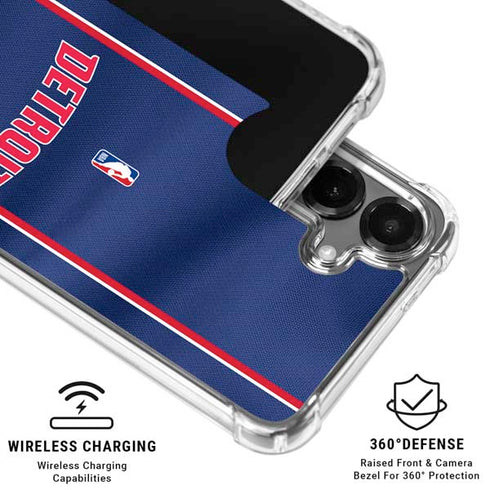 NBA Detroit Pistons Jersey Galaxy S26 Plus Clear Case