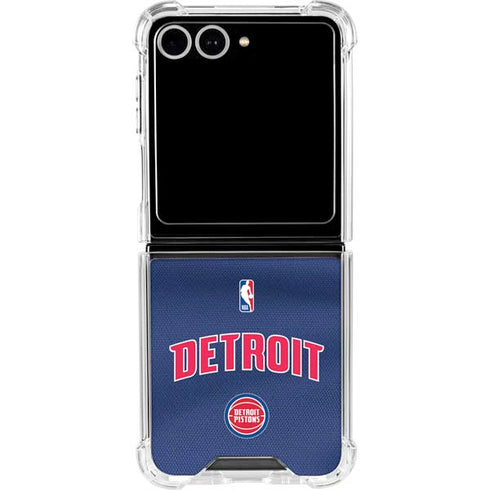NBA Detroit Pistons Jersey Galaxy Z Flip7 Clear Case
