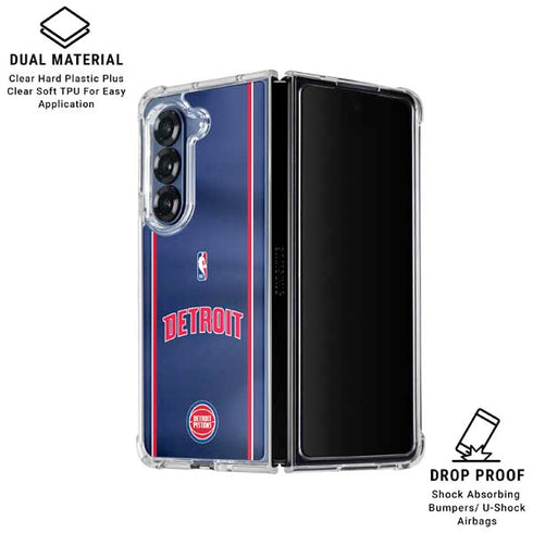 NBA Detroit Pistons Jersey Galaxy Z Fold7 Clear Case