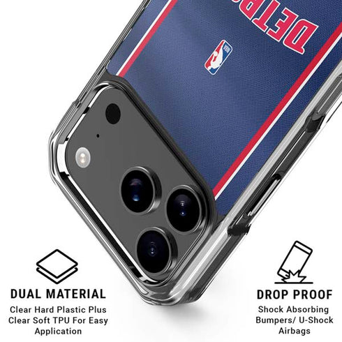 NBA Detroit Pistons Jersey iPhone 17 Pro Clear Case
