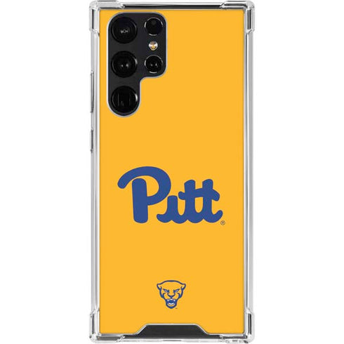 University of Pittsburgh Pitt Panthers Yellow Galaxy S23 Ultra Clear Case