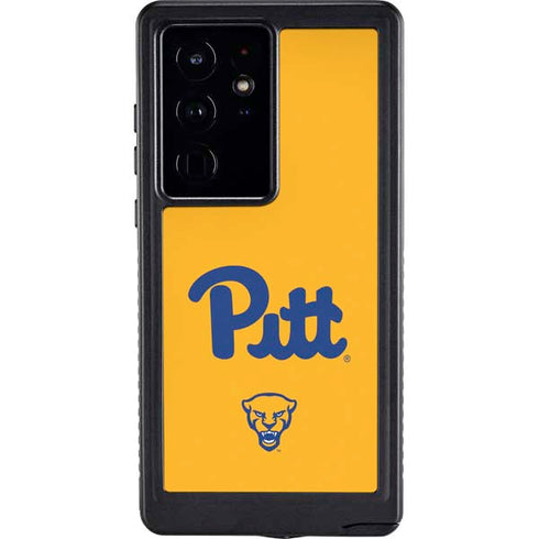 University of Pittsburgh Pitt Panthers Yellow Galaxy S24 Ultra Waterproof Case