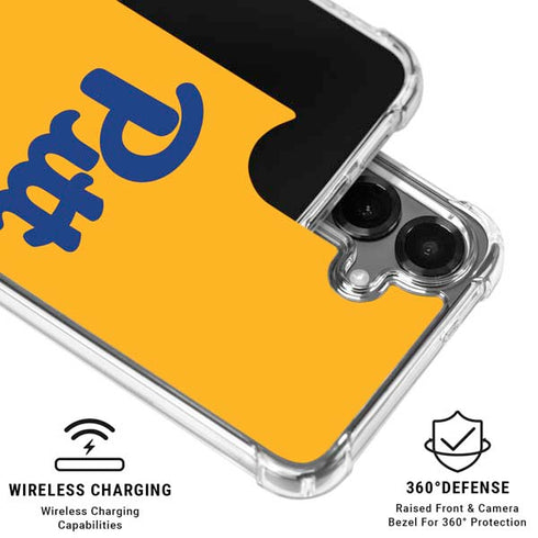 University of Pittsburgh Pitt Panthers Yellow Galaxy S26 Plus Clear Case